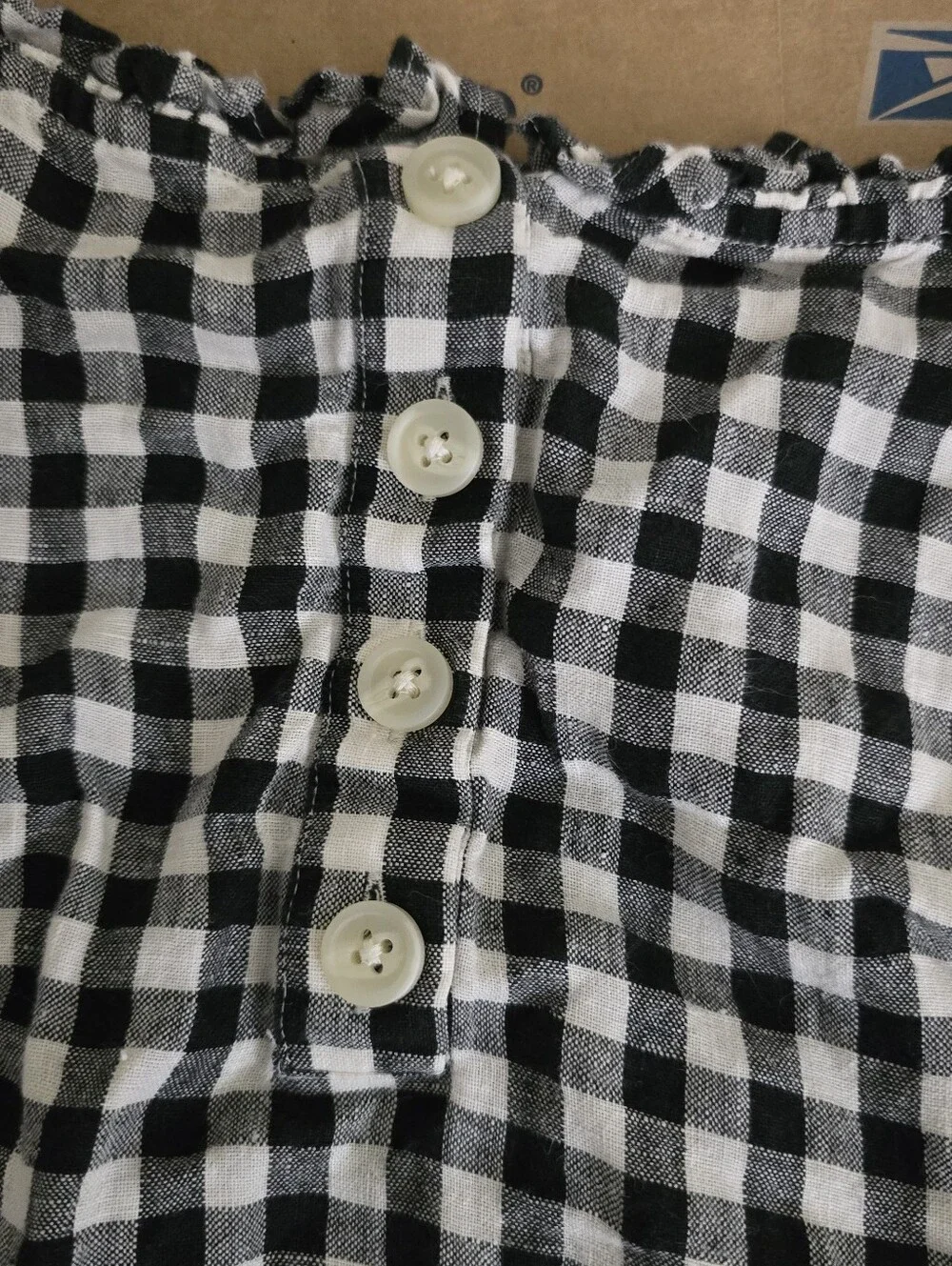 J. Crew Fleur top in gingham linen, Size 2X